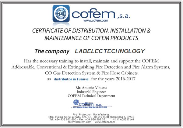 WE ARE DISTRIBUTOR OF THE COMPANY COFEM, S. A.